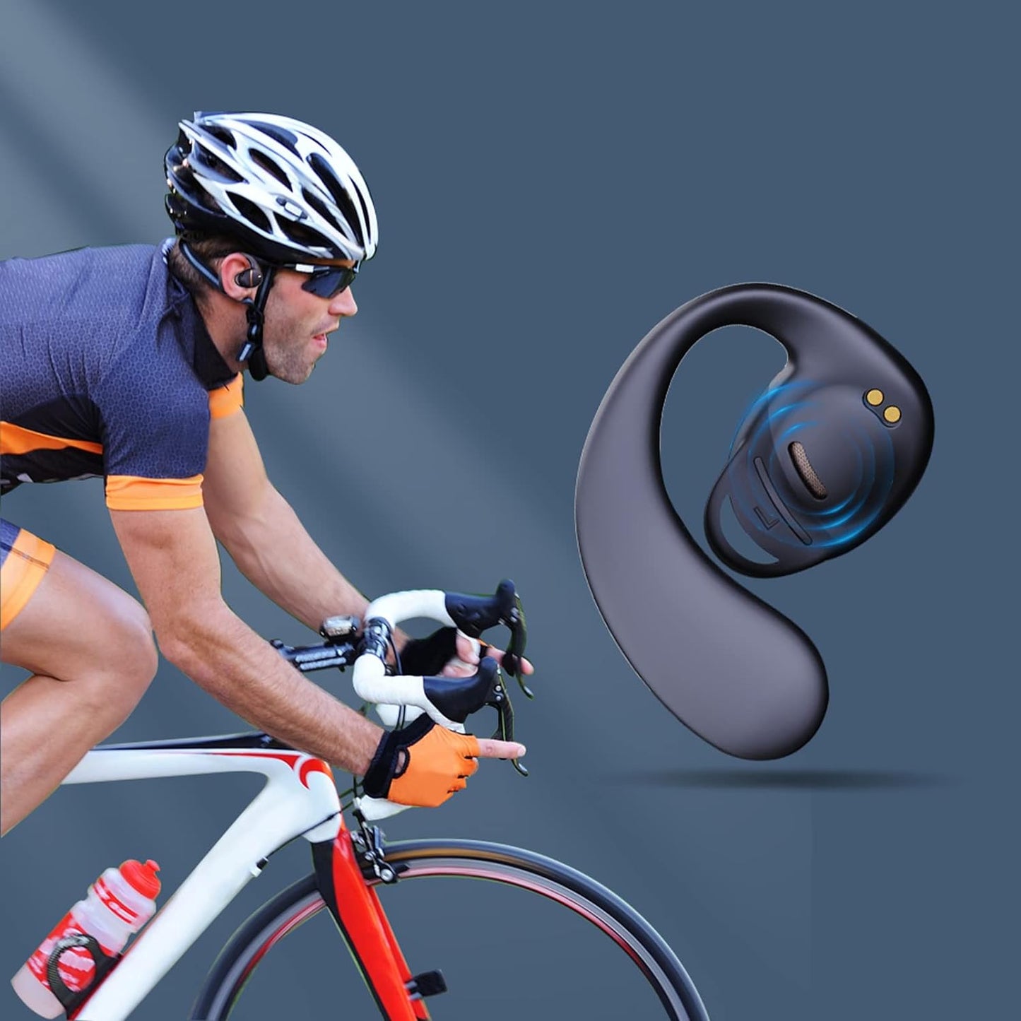 CASMAI - Auricolari Wireless Sportivi, Bluetooth 5.3, Impermeabili IPX5, Display a LED, Touch Control, Comandi Vocali